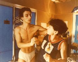 Aris Retsos (left) in a scene from Giorgos Panousopoulos' film The ones across